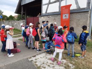 Auf Zeitreise ins Römischen Reich Klasse beim Ausflug zum Römerbad